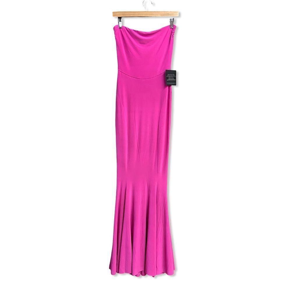 Norma Kamali x REVOLVE Strapless Fishtail Gown in Orchid Strapless NWT flaw S - Picture 4 of 10